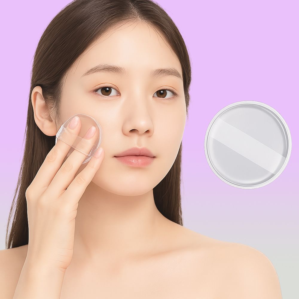 선크림 실리콘 퍼프 미니 파우더 쿠션 투명 퍼프 촉촉한 메이크업 화장퍼프 - 상품 이미지