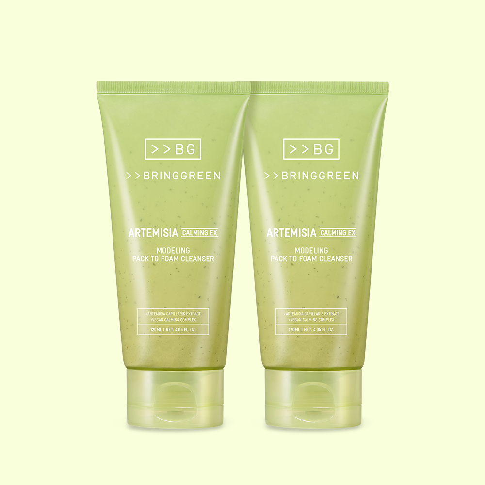 브링그린 사철쑥 카밍EX 모델링팩 투 폼 클렌저 120ml+120ml