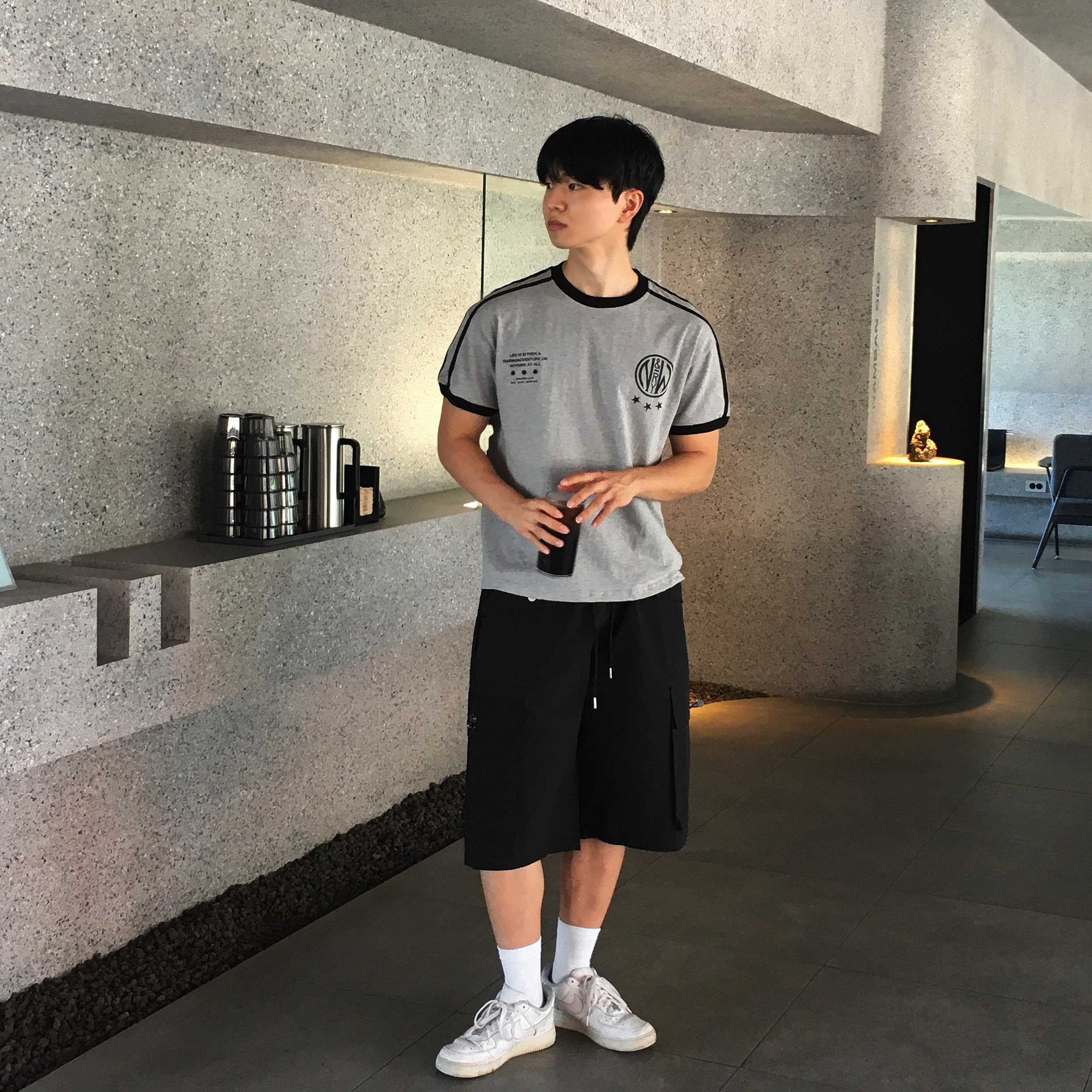 남자링거티 머슬핏반팔 어깨넓어보이는반팔 머슬오버핏 쿨티셔츠 - 상세 이미지 5
