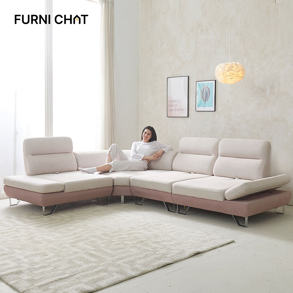 퍼니챗 샤르니 5인용 코너형 아쿠아텍스 이지클린 기능성 조야 패브릭 스윙 소파