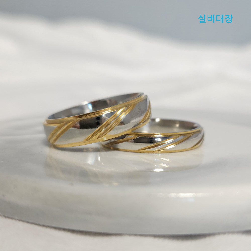 써지컬 스틸 4mm 6mm 커플 레이어드 링 가락지 반지 - 상세 이미지 5