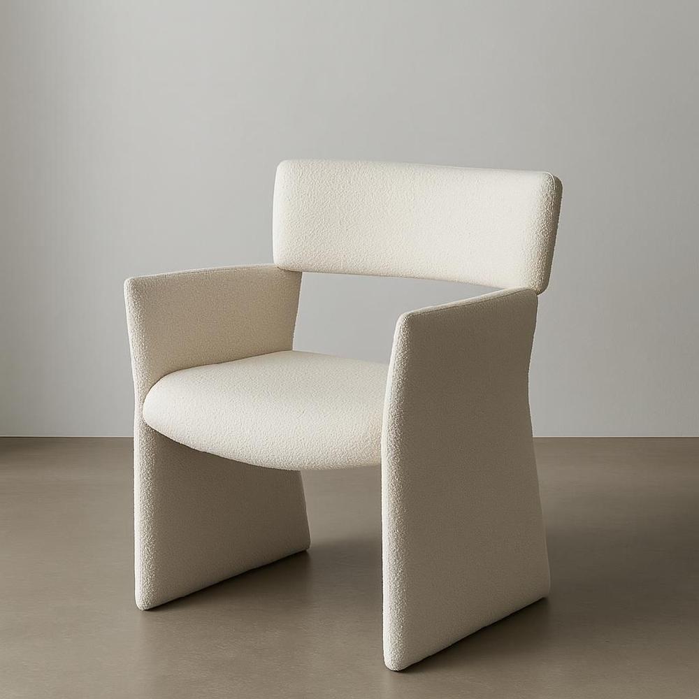 북유럽 디자인체어 모던 감성 암체어 카페 소파의자 양모 / 화이트