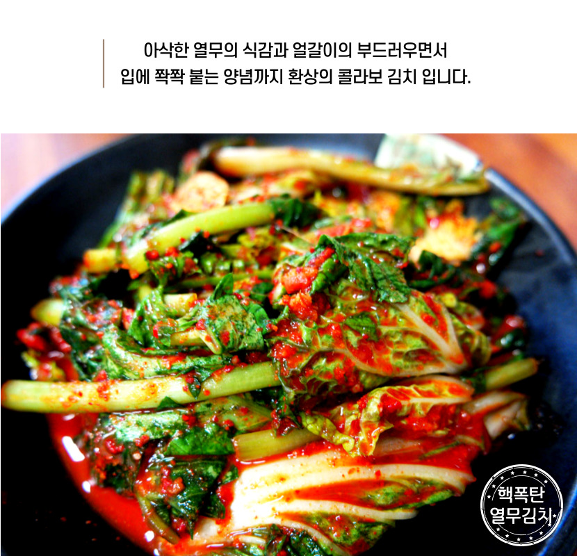 핵폭탄 열무얼갈이김치 매운 실비 오리지널 2kg, 1개 이미지 4