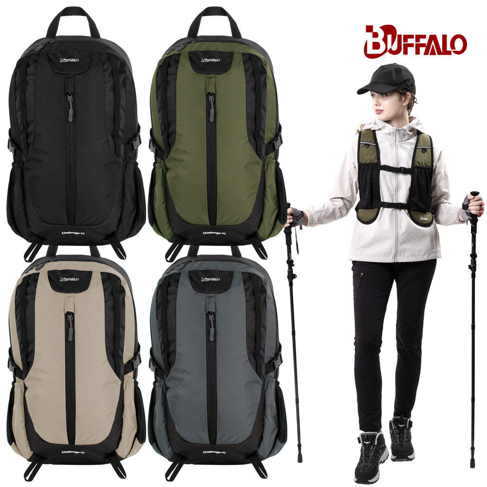 버팔로 챌린지배낭 백팩 등산가방 배낭 가방 소형 경량백팩 27L, 블랙