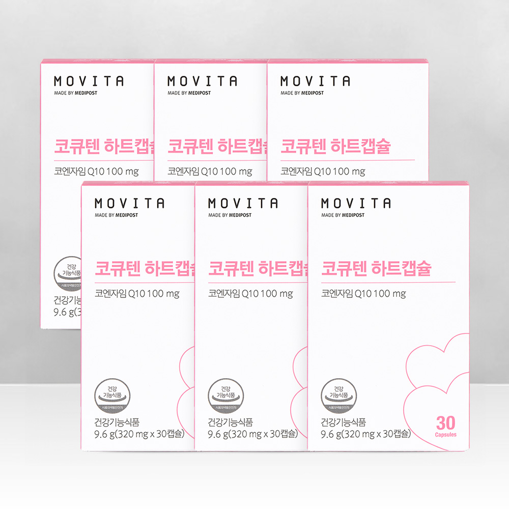 모비타 코엔자임Q10 코큐텐 영양제 30캡슐, 6개 - 메인 이미지