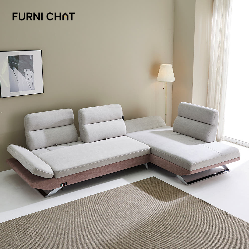 퍼니챗 아리아 조야 패브릭 이지클린 4인용 카우치소파 스윙소파