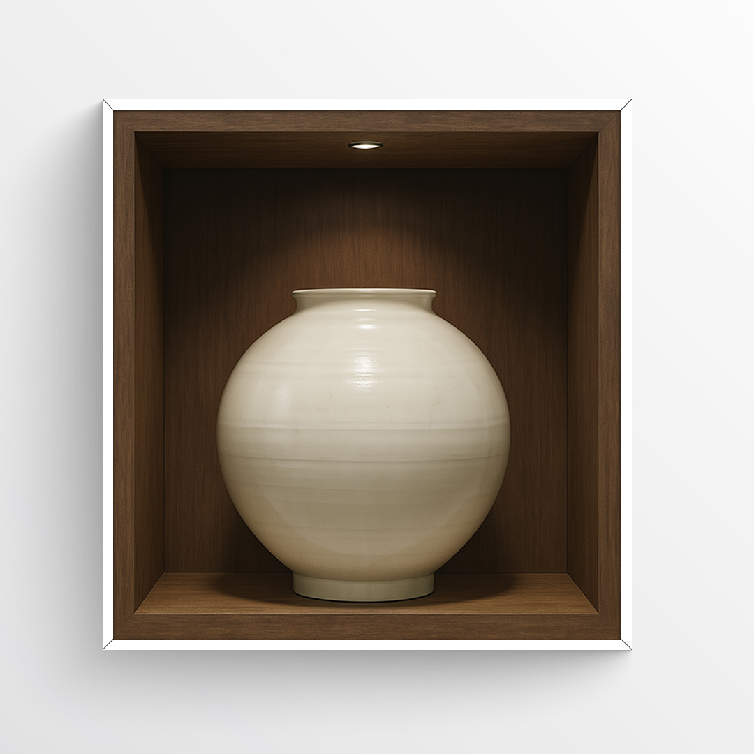 달항아리 오브제 액자 정사각 미니멀 와비사비 인테리어 WALNUT [50x50] - 상세 이미지 2