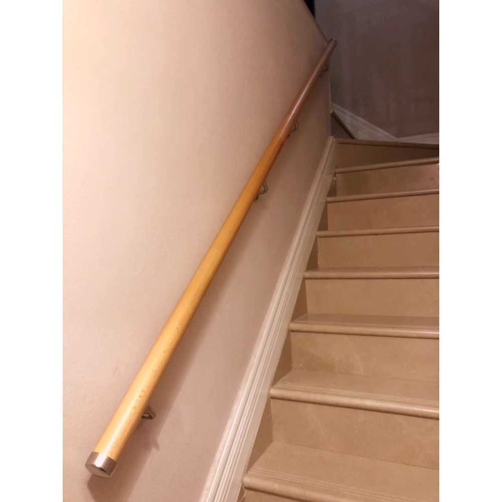 계단 나무 난간 손잡이 손스침 벽설치 안전 보조대 길이 50cm+고정점 2 - 상세 이미지 4