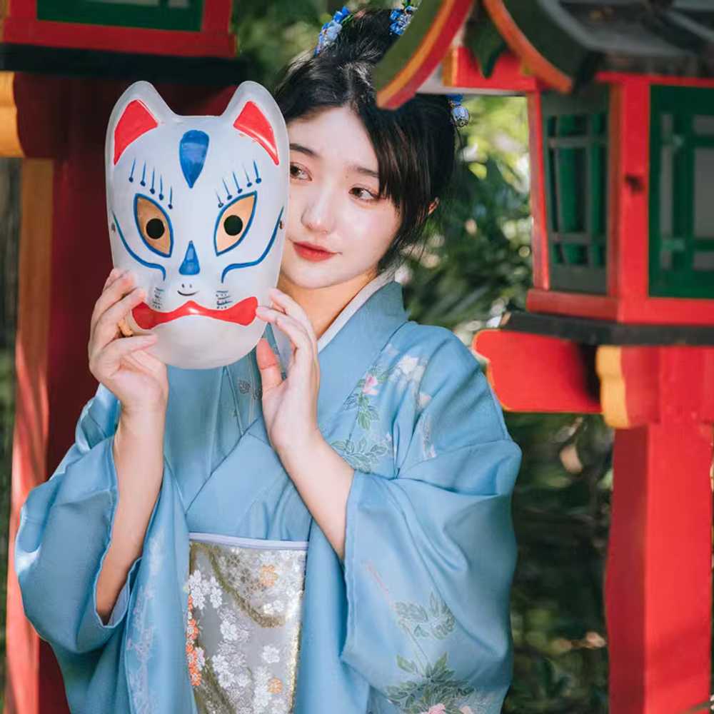 일본 유카타 전통 기모노 관광 체험 행사 테마 촬영 기모니+허리띠+핸드백 - 사이즈 S - 상세 이미지 3