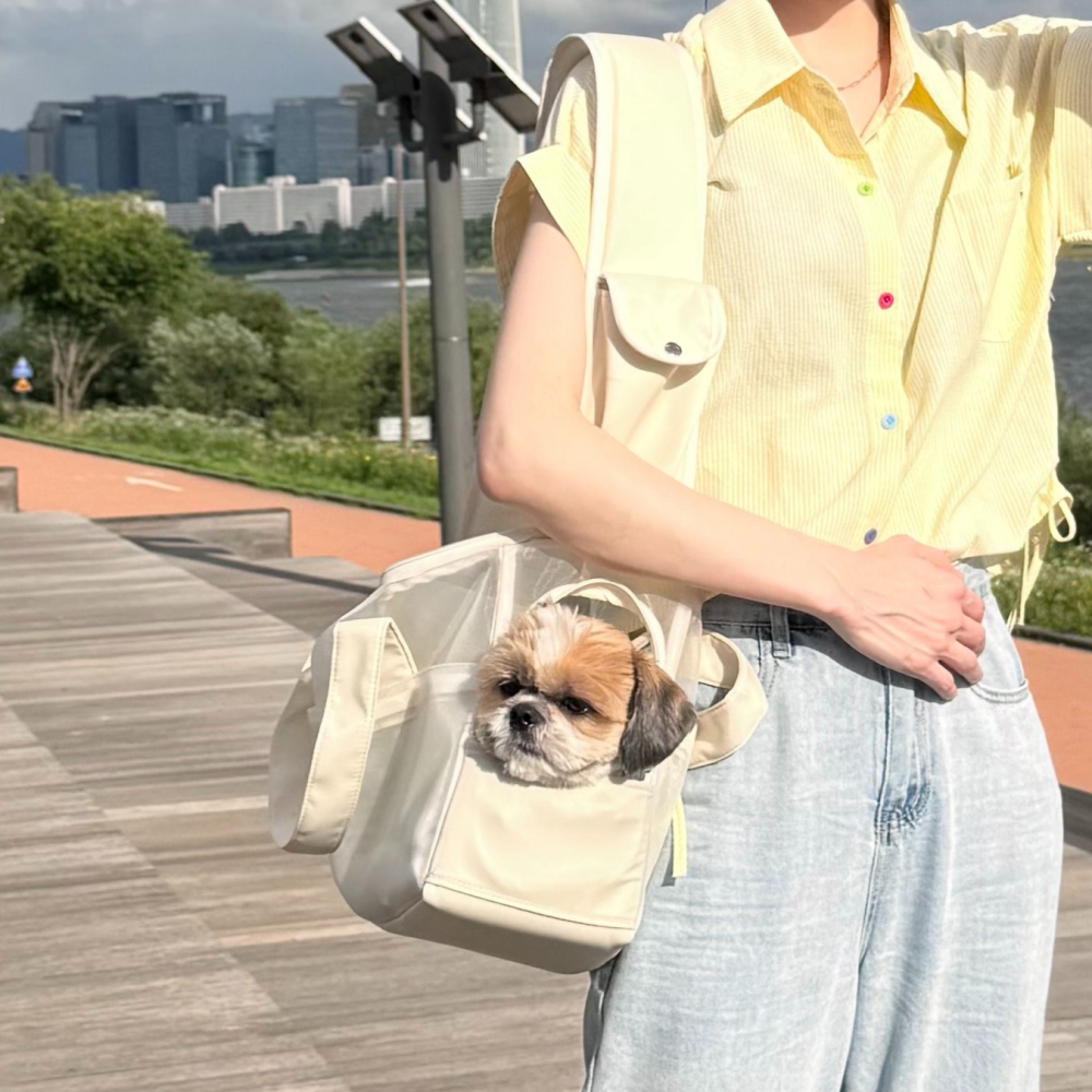강아지 가방 모드니펫 애견 슬링백 여름 포대기 고양이 이동장 메쉬 S 이미지 6
