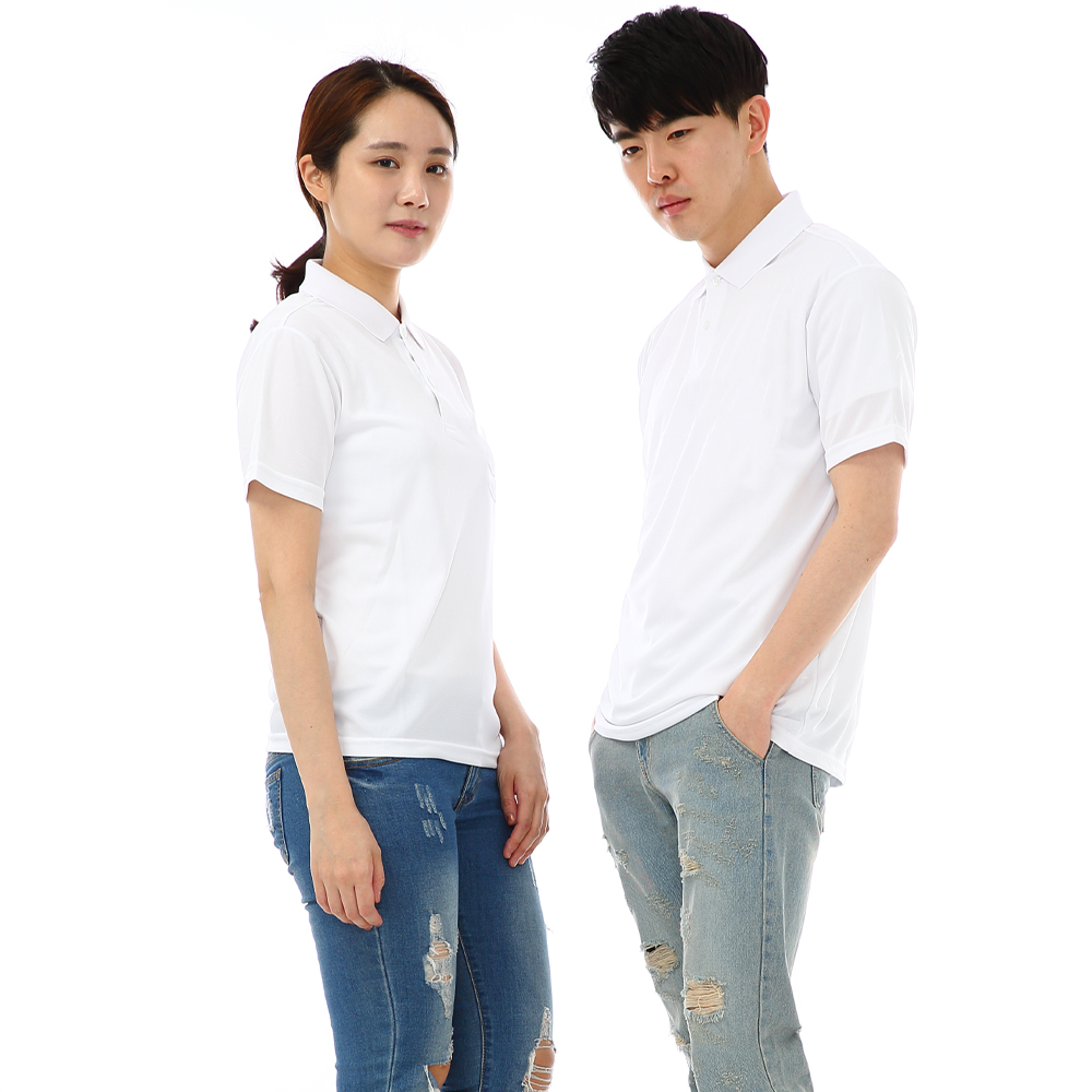 (16color)쿨론기능성왼포켓없음 백색반팔티셔츠 식당 카페 단체티 홀서빙복 - 상세 이미지 3