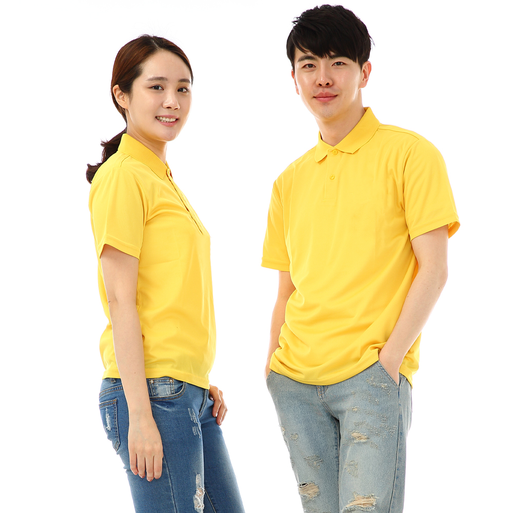 (16color)쿨론기능성 왼포켓없음 노랑반팔티셔츠 식당 카페 단체티 홀서빙복 - 상세 이미지 2