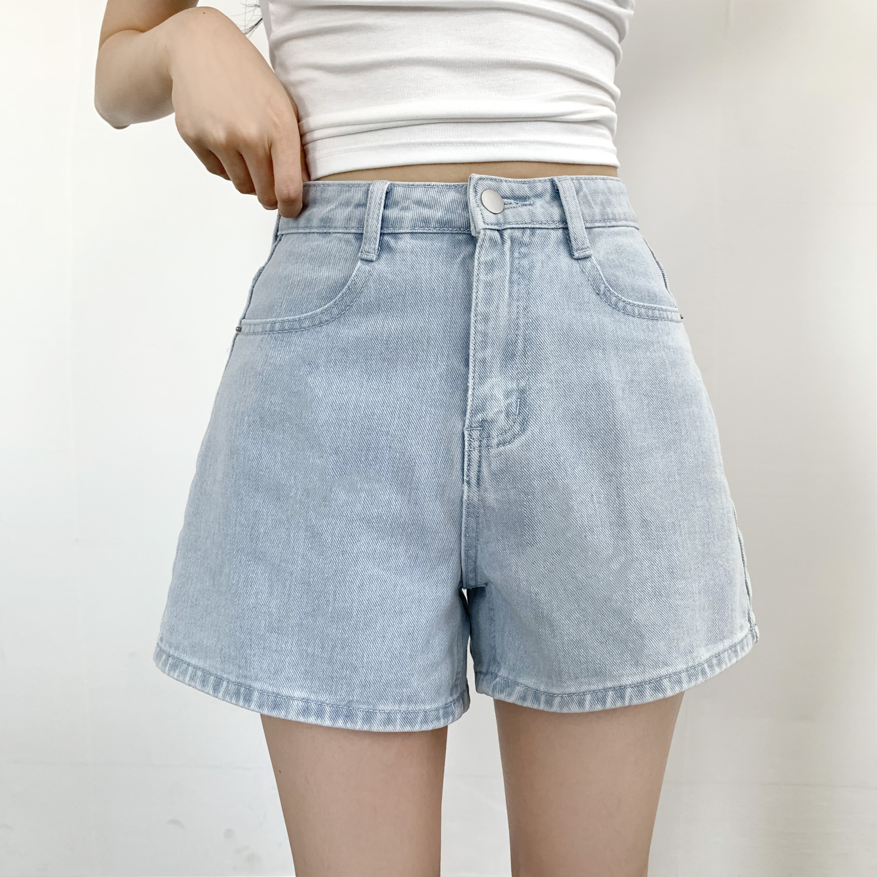 핫팬츠 3부 4부 청반바지 데님숏팬츠 - 상품 이미지