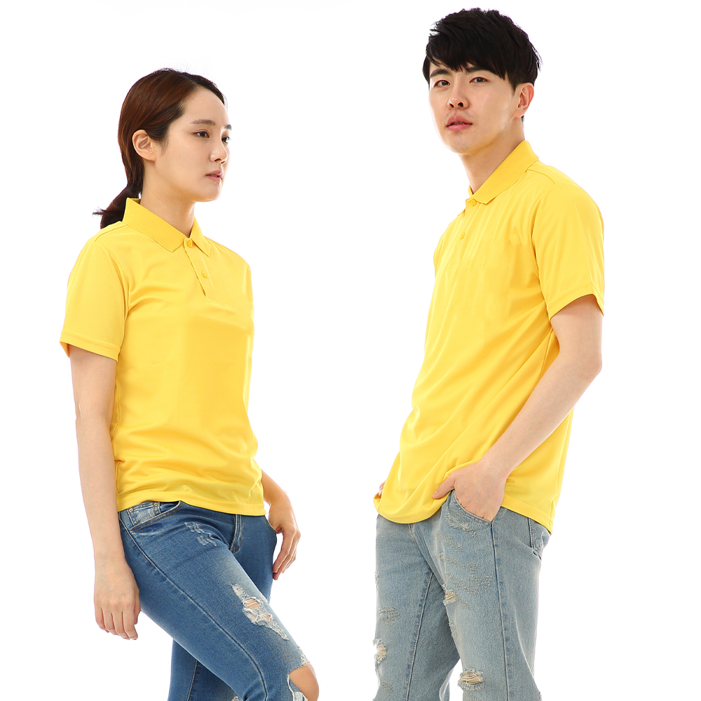 (16color)쿨론기능성 왼포켓없음 노랑반팔티셔츠 식당 카페 단체티 홀서빙복 - 상세 이미지 3