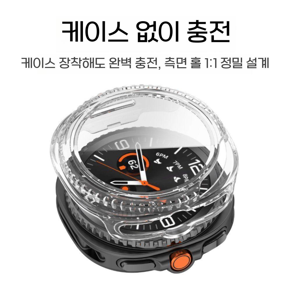 갤럭시워치8 클래식 보호 케이스 액정 강화 유리 필름 일체형 프레임 커버 보호쉘 검정(자유필름) 갤럭시워치8 40mm - 상세 이미지 4