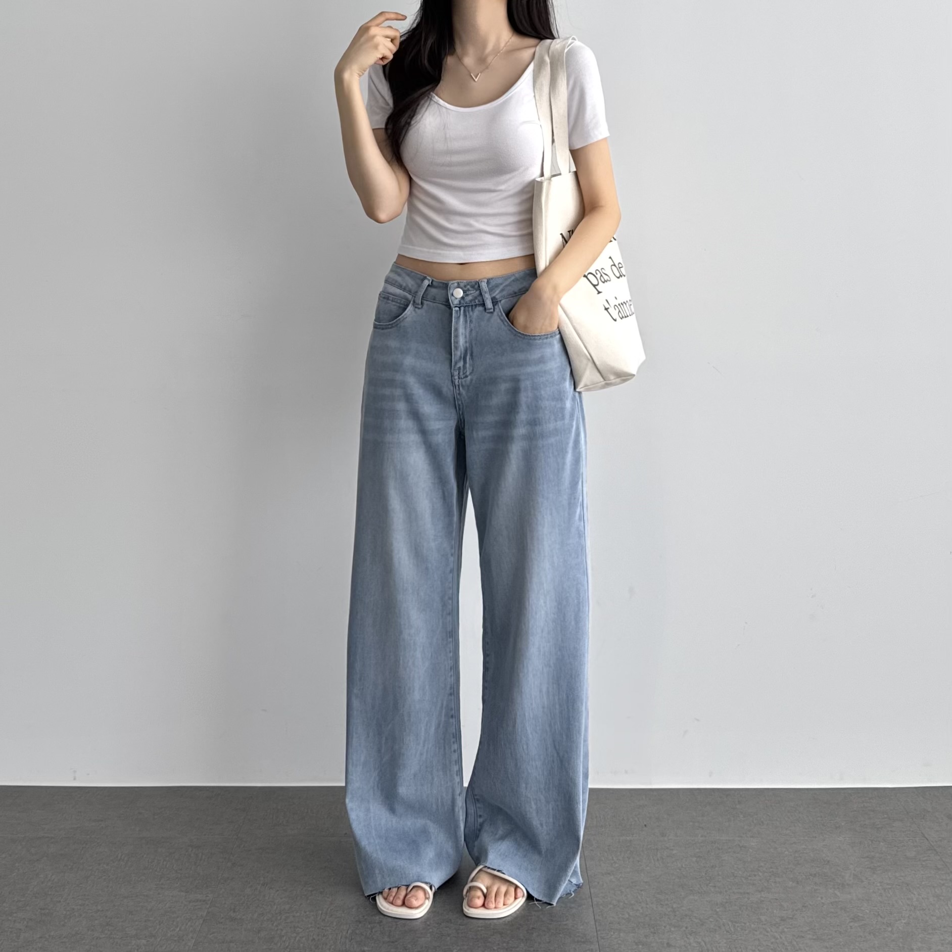 여름 텐셀 청바지 키작녀 여자여름청바지