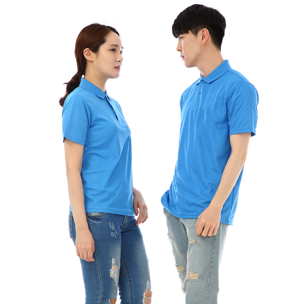 (16color)쿨론기능성왼포켓없음 코발트색반팔티셔츠 식당 카페 단체티 홀서빙복 - 상세 이미지 5