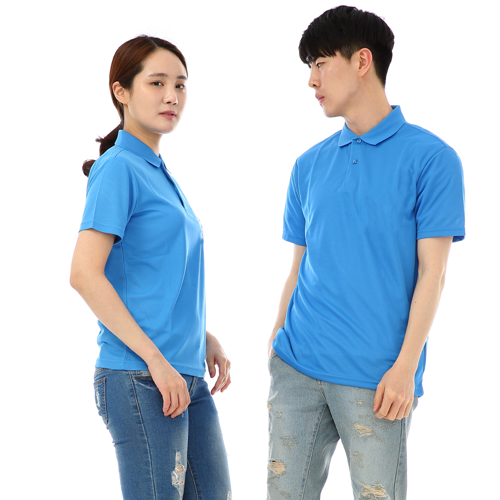 (16color)쿨론기능성왼포켓없음 코발트색반팔티셔츠 식당 카페 단체티 홀서빙복 - 상세 이미지 4