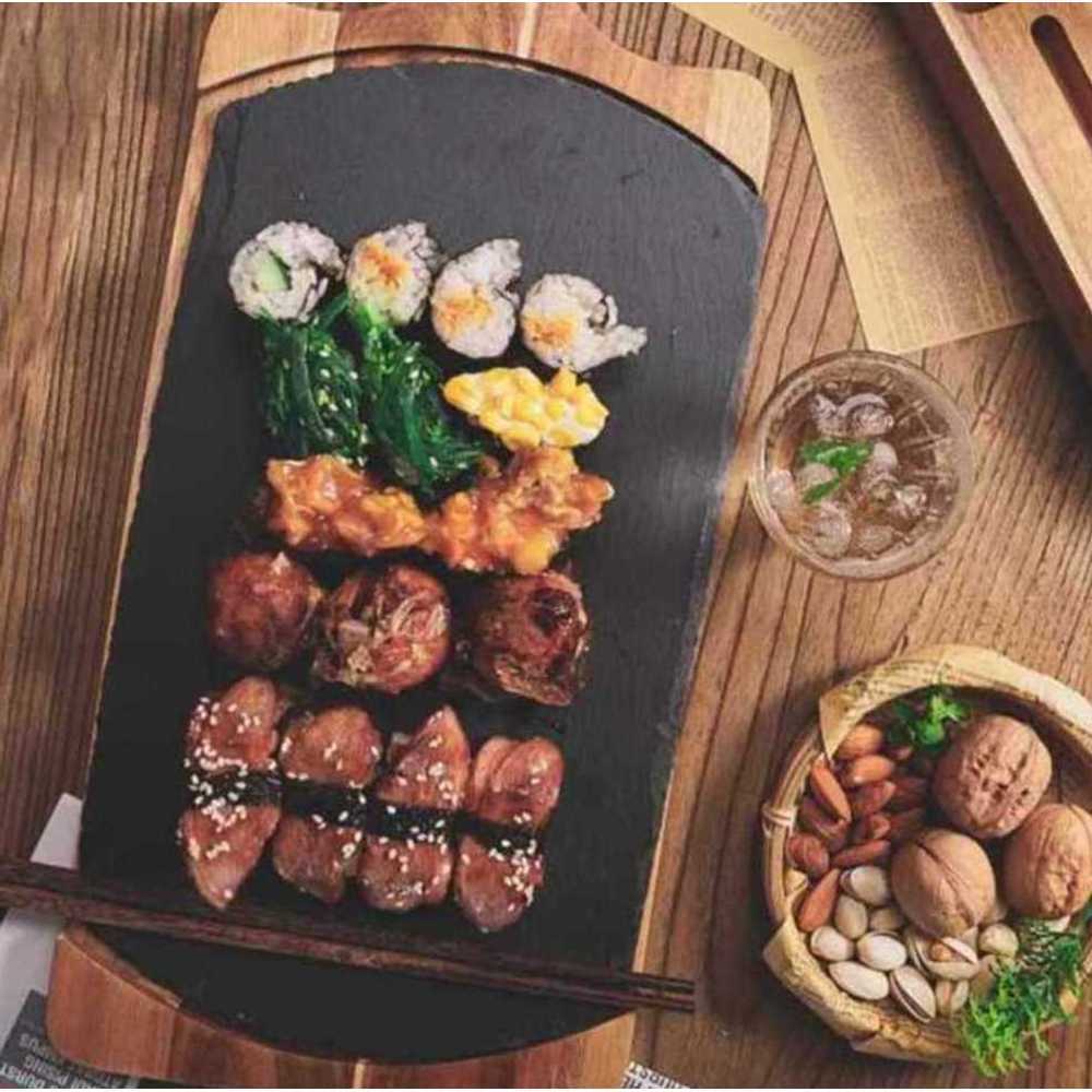 스테이크판 돌판 고기 전용 강판 열 보존 구이 대리석 정사각형 모델 - 상품 이미지