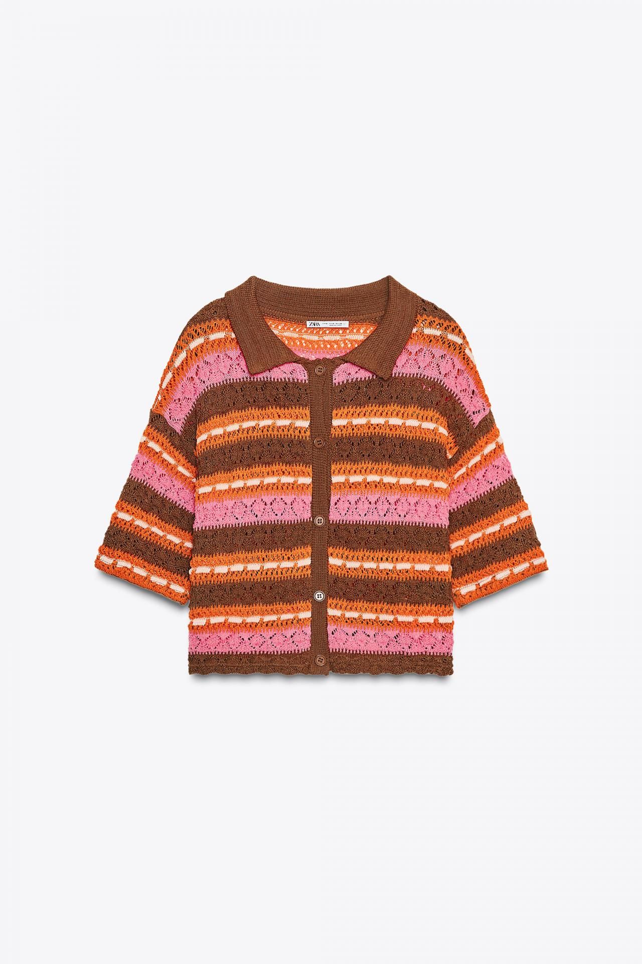 자라 자카드 폴로 탑 5063/803 MULTICOLOURED