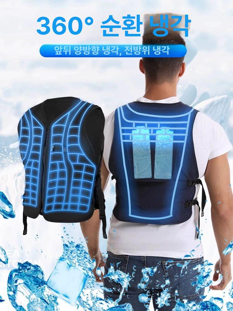 쿨링펌프 아이스조끼 수냉식 여름 현장 작업 냉방 조끼 블랙 - 상세 이미지 3