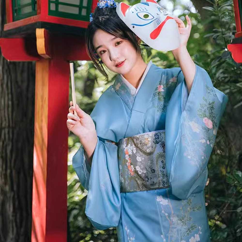 일본 유카타 전통 기모노 관광 체험 행사 테마 촬영 기모니+허리띠+핸드백 - 사이즈 S - 상세 이미지 5