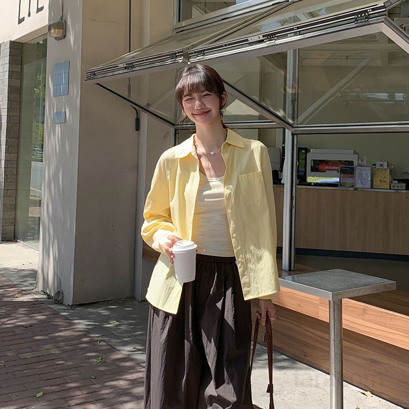여자 루즈핏 오버핏 셔츠 슬림핏 민소매 나시 봄 여름 베이직 데일리 데이트룩 코디 단품 TZ07450P - 메인 이미지