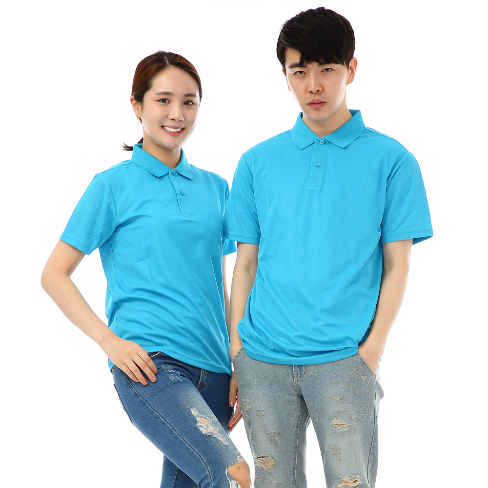 (16color)쿨론기능성왼포켓없음 물색반팔티셔츠 식당 카페 단체티 홀서빙복 - 상품 이미지
