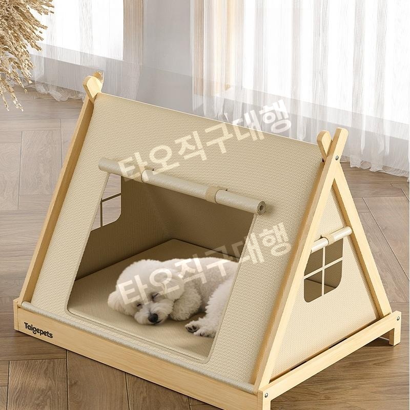 원목강아지집 애견 애견하우스 실내 개집 고양이 소형견 고양이집 숨숨집 반려견 - 상품 이미지