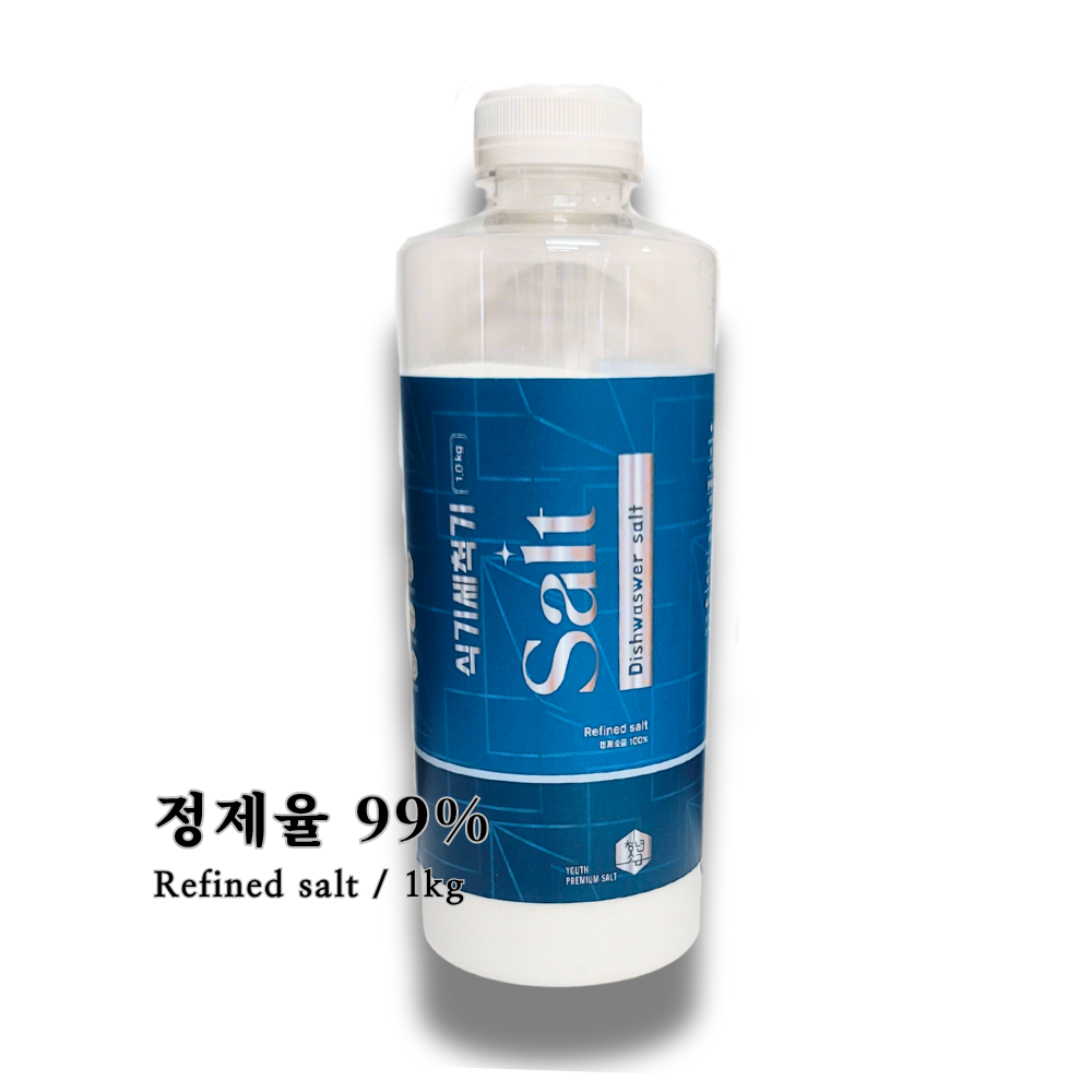청년소금 LG 식기세척기 전용소금 1kg,4개, 고운입자 물때 방지 연수소금 - 상세 이미지 4