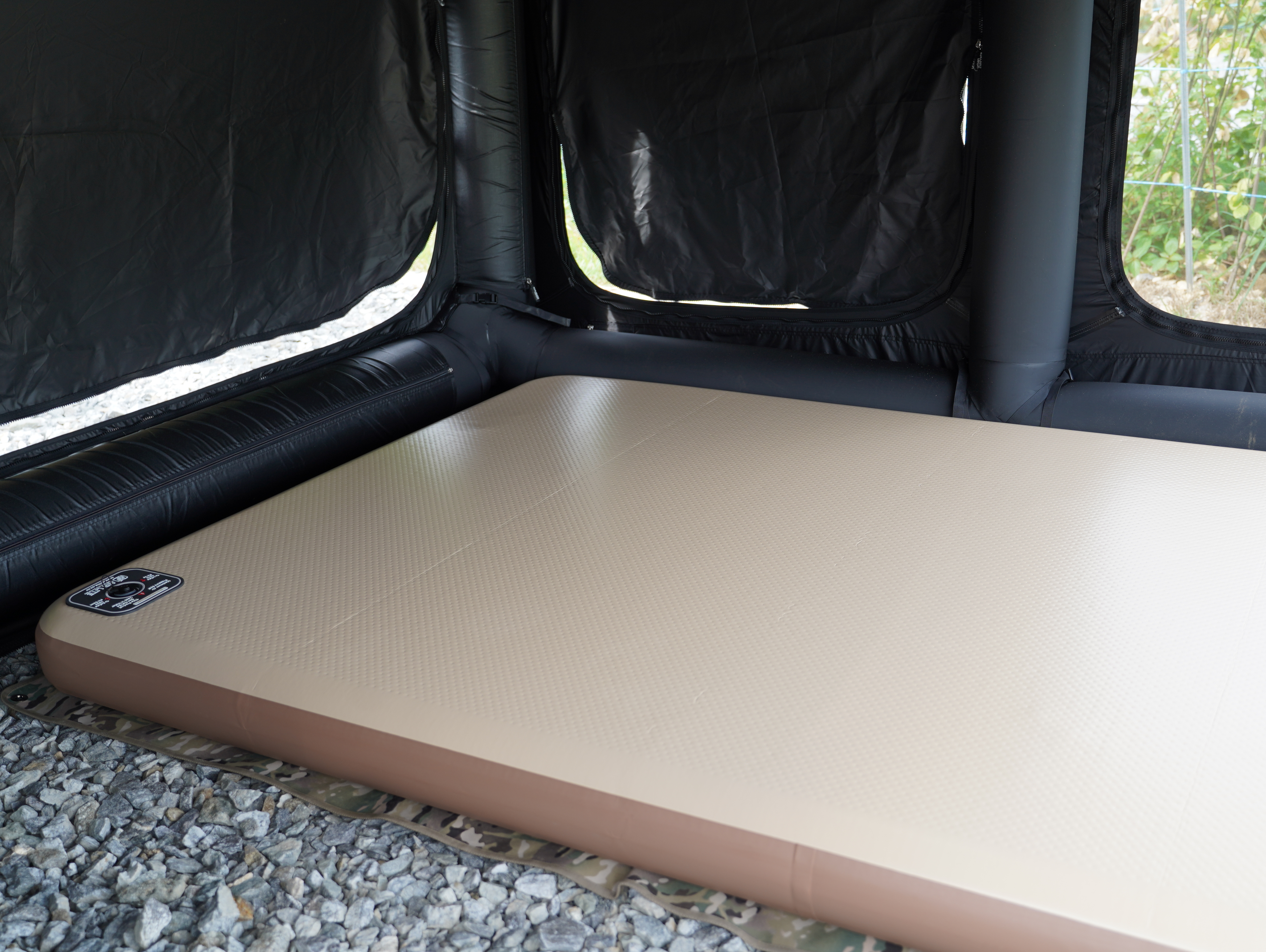 [12x200x200] 캠프웍스 에어라이트 경량 캠핑 에어매트 캠핑매트 캠핑용 매트리스 200x200cm, 12cm, 베이지코코넛