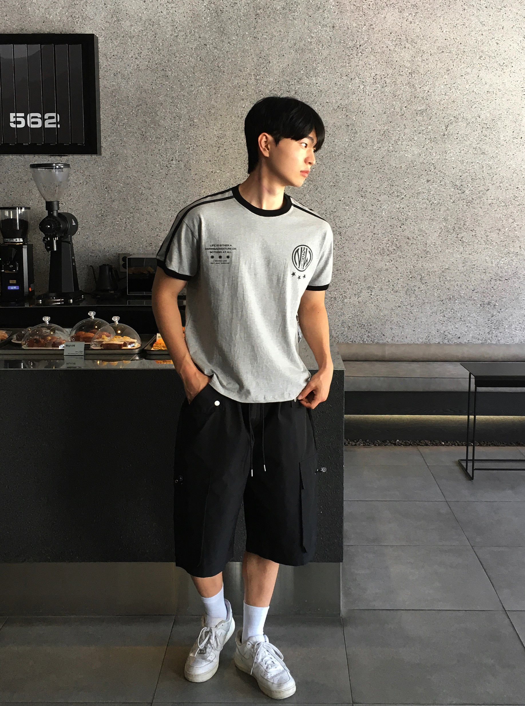 남자링거티 머슬핏반팔 어깨넓어보이는반팔 머슬오버핏 쿨티셔츠 - 상세 이미지 3
