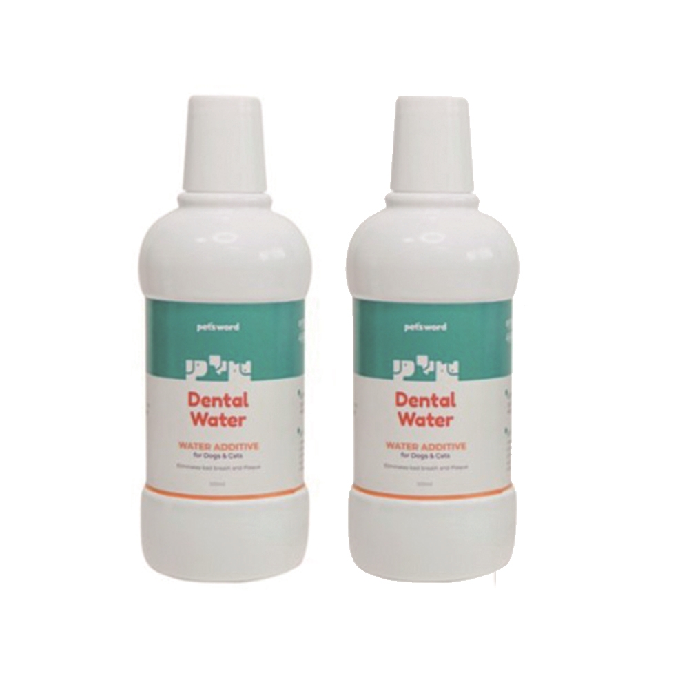 펫츠워드 덴탈 워터 강아지 전용+칠면조 하드링 1EA 구취제거, 500ml, 2개 - 상품 이미지