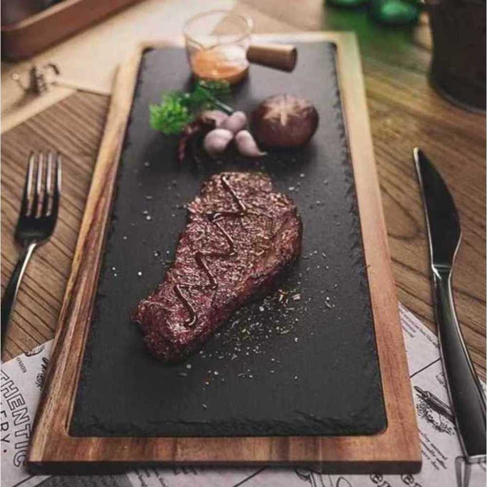 스테이크 돌판 고기 업소용 식당 조리 열전도 판 38x19cm 돌판 - 상품 이미지