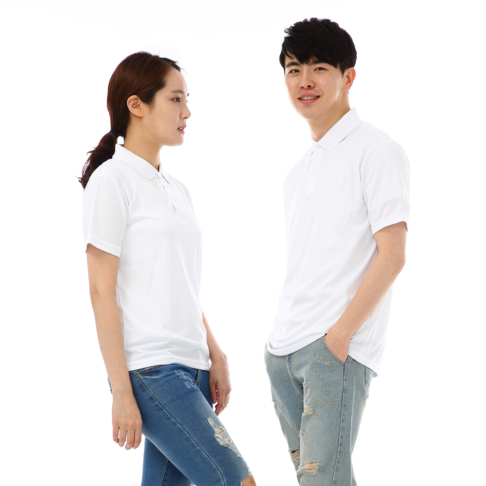 (16color)쿨론기능성왼포켓없음 백색반팔티셔츠 식당 카페 단체티 홀서빙복 - 상세 이미지 4