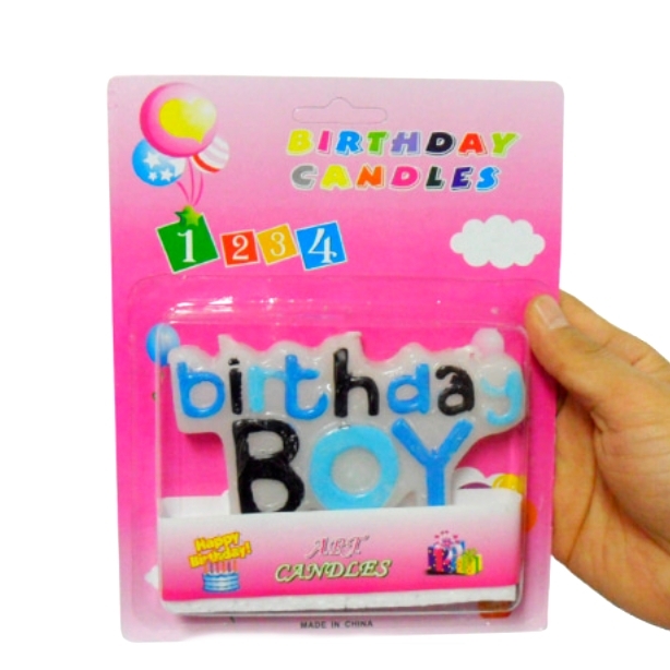 블루알파벳 벌스데이보이 남자아이생일초 돌잔치케이크촛불 1p - 상품 이미지