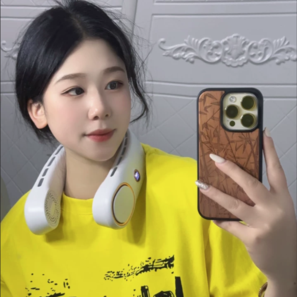 저소음 냉풍 넥선풍기 목걸이선풍기 넥풍기 넥쿨러 휴대용 넥밴드 화이트 6000mAh 8H - 상세 이미지 4