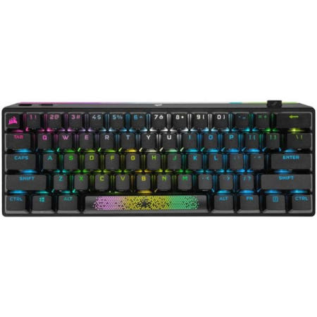 [해외]Corsair K70 PRO MINI Wireless RGB 60% 기계식 게이밍 키보드(가장 빠른 서브-1ms, 스왑 가능한 체리 MX 속도 키 스위치, 알루미늄 프레임,
