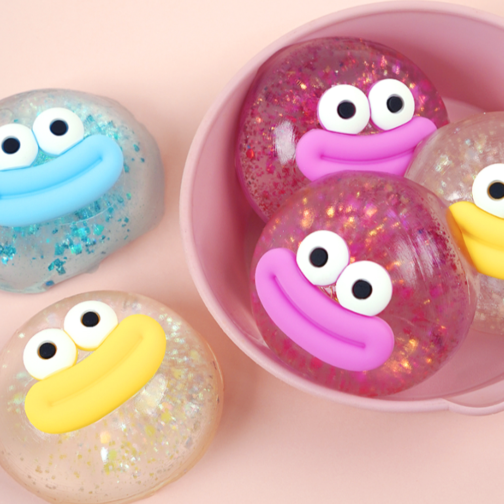 빵떡 스트레스볼 글리터 반짝이 물방울떡말랑이 - 상품 이미지