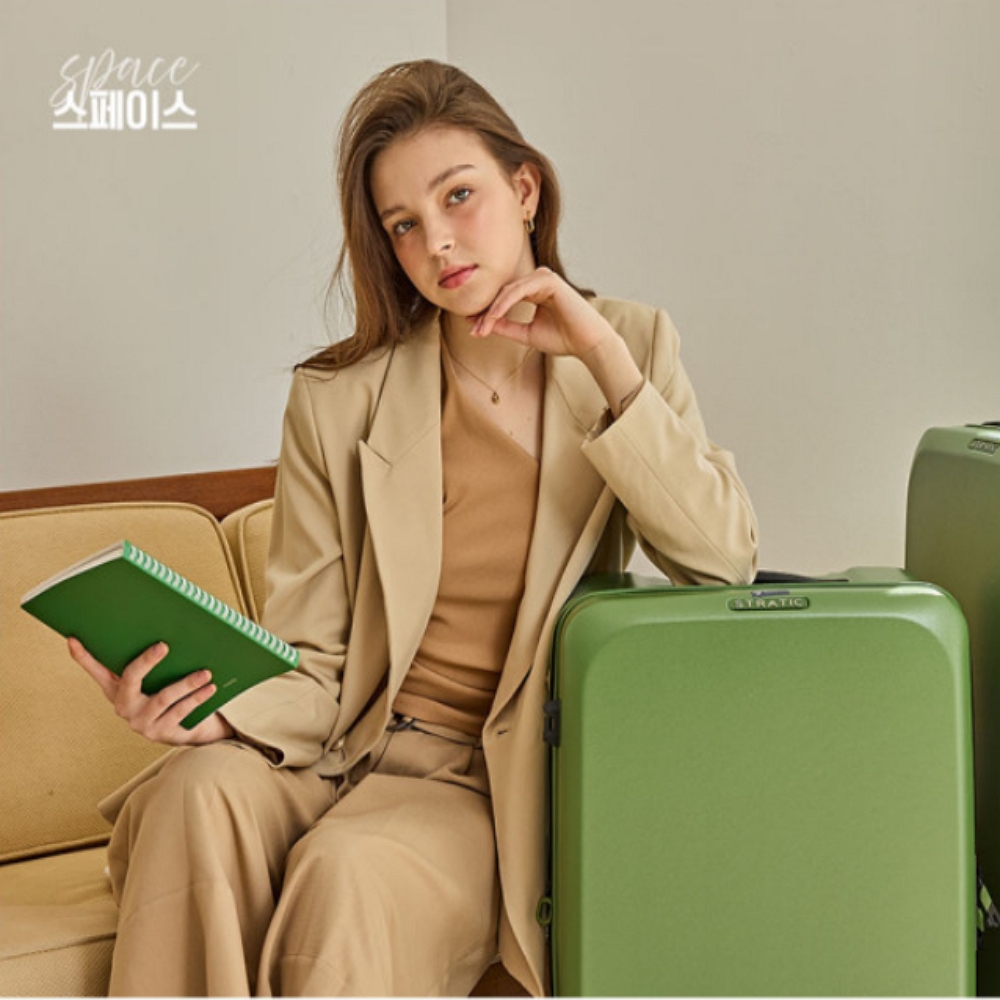 스트라틱 고급 그린 캐리어 기내용 튼튼한 확장형 54cm (20인치) 여행용 가방 이미지 7