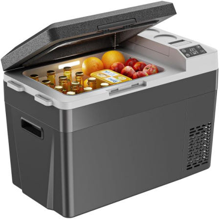 [해외]실론 12볼트 자동차 냉장고, 24QT 전기 쿨러, 배터리 전원 옵션이 있는 휴대용 트럭 RV 주행 시 12/24V DC 및 110-240V AC, 도로 -4°F ~ +68