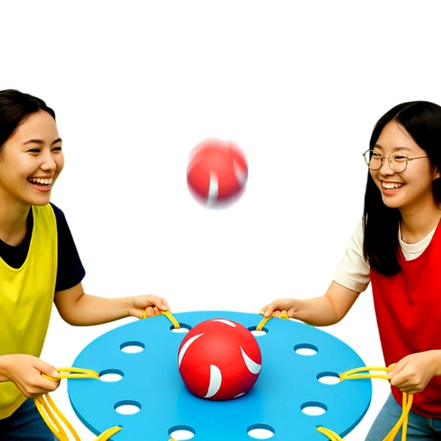 협력레크레이션 단체공튀기기 줄잡고공옮기기게임 60cm 레드 - 상품 이미지