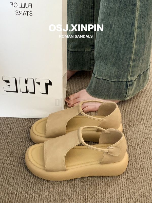 여성 여름 스트랩샌들 가벼운 착용감 데일리 비치슈즈 발편한 아웃도어 스타일 스커트와 잘 어울리는 나들이용 샌들 - 상세 이미지 3