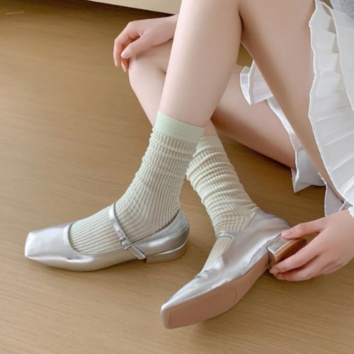 샌들양말코디 다리얇아보이는 안흘러내리는 양말 여름 치마 시스루 이미지 7