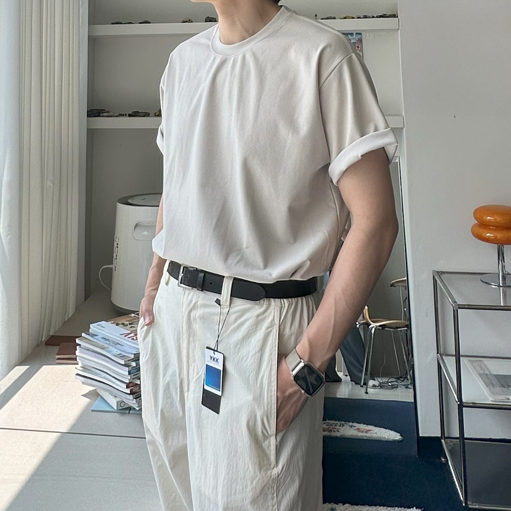 남자 반팔티 오버핏 분또 쿨 티셔츠 커플 반팔티 - 상세 이미지 4