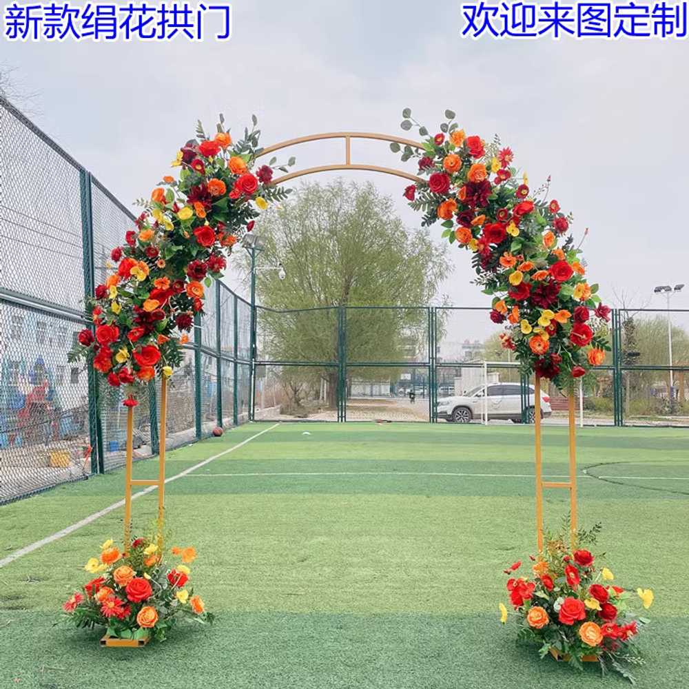 웨딩아치 꽃문 스탠드 꽃장식 공원 촬영 플라워 대문 2.2x2m 이미지 6