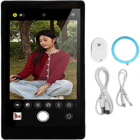 [해외]DIYdeg 휴대폰 브이로그 셀카 모니터 화면, 리모컨과 3단계 밝기를 갖춘 무선 후면 카메라, 라이브 스트림용 마그네틱 카메라 Tik톡