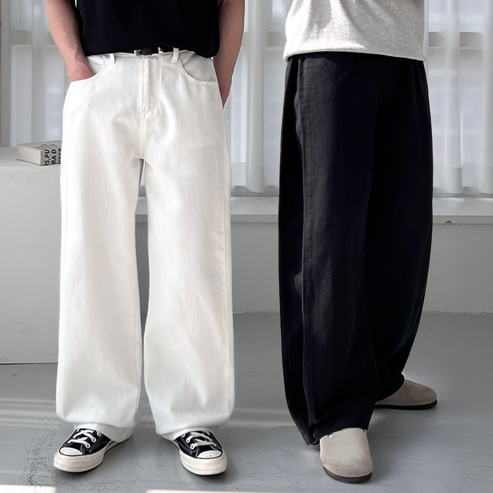 백바지 통넓은바지 흰바지 남자와이드팬츠