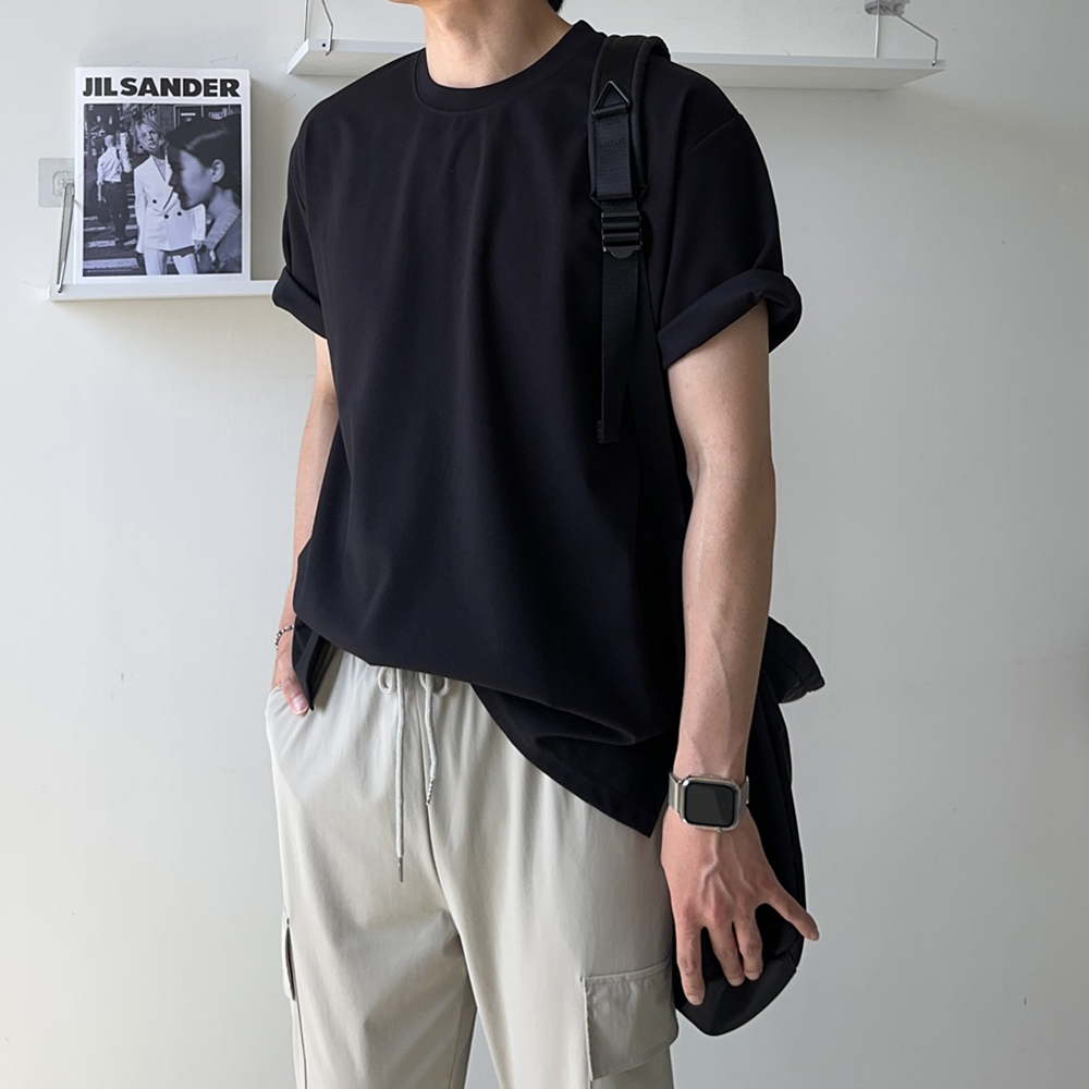 남자 반팔티 오버핏 분또 쿨 티셔츠 커플 반팔티 - 상품 이미지