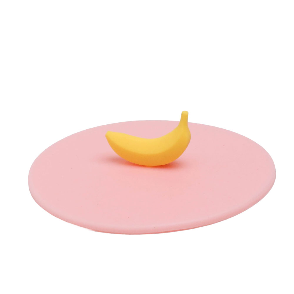 아이크빈 컵 뚜껑 머그컵 덮개 실리콘 머그리드 바나나-핑크
